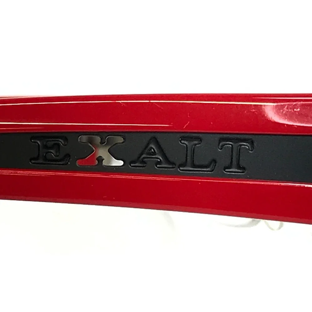Exalt Cycle Eyeglasses Frames EXMAX C3 1107 Silver Red Black Rectangle 52-17-135